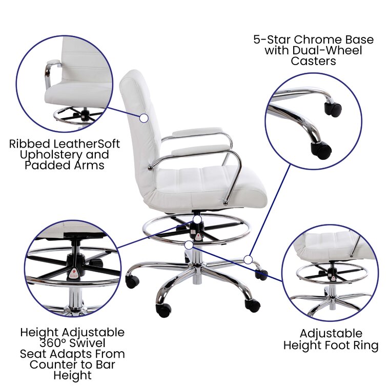 Adjustable height drafting online chair